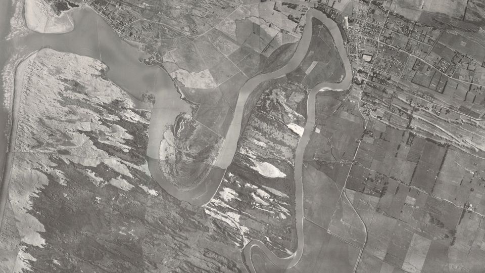 Before and After the river was cut off